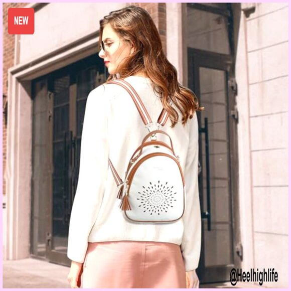 Mini Vegan Leather Backpack Purse with Sunflower Design, Crossbody Shoulder Bag main image 3